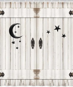 Moon Stars Door Fairy Tales Animes Vintage Shower Curtain