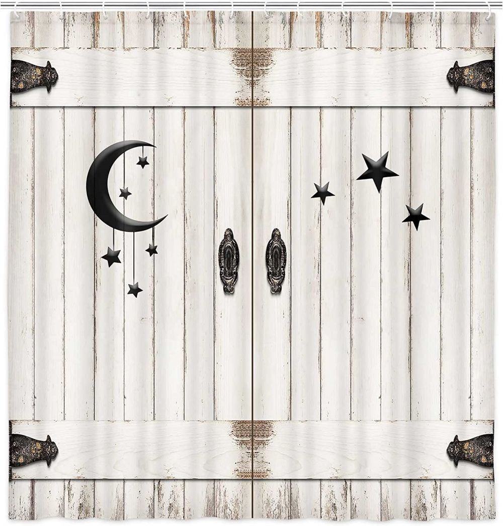 Moon Stars Door Fairy Tales Animes Vintage Shower Curtain