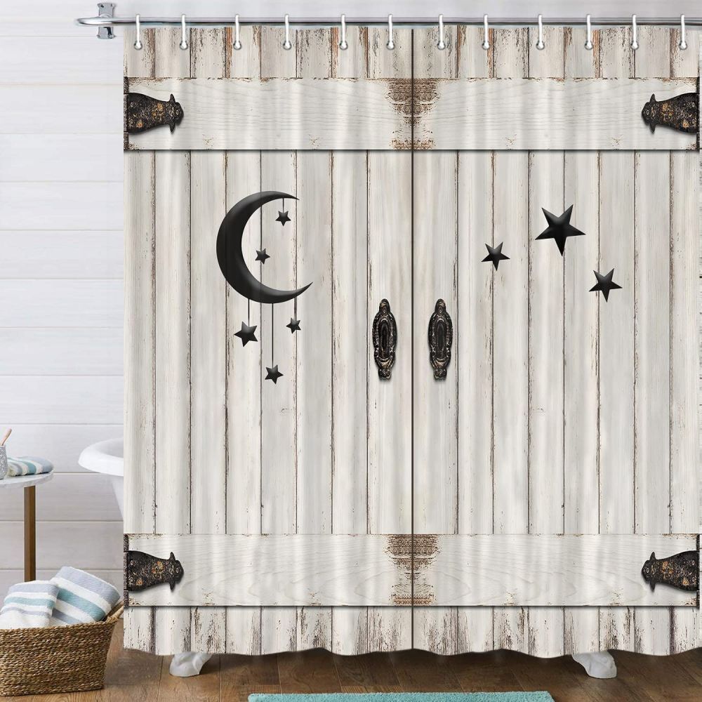 Moon Stars Door Fairy Tales Animes Vintage Shower Curtain