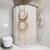 Moon Sun & Stars Black and White Decorative Shower Curtain