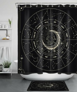 Moon Surface Vision Earth in Space Universe Vintage Shower Curtain