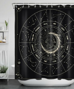 Moon Surface Vision Earth in Space Universe Vintage Shower Curtain