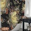 Moon and Plant Flowers Print Shower Curtain: Gothic Grunge Floral Design for a Modern Bathroom
