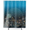 Moon and Stars Pollinator Shower Curtain with Beautiful Flowers