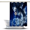 Moon and Stars Sky View Printed Shower Curtain for a Celestial and Peaceful Bathroom