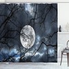 Moon at Night in Forest Winter Shower Curtain 