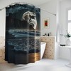 Moonlit Coast Nautical Shower Curtain for Bathroom