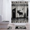 Moonlit Forest Elk Moose Wildlife Shower Curtain