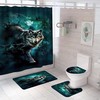Moonlit Night Wolf Shower Curtain for Mysterious Bathroom Decor