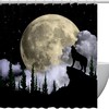 Moonlit Wolf Pack Shower Curtain with Fabric Print for Home Decor and Accessories 