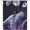 Moonlit Wolf Shower Curtain with Fabric Print for Bathroom Decor and Accessories 