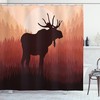 Moose Print Shower Curtain for Rustic Bathroom Decor