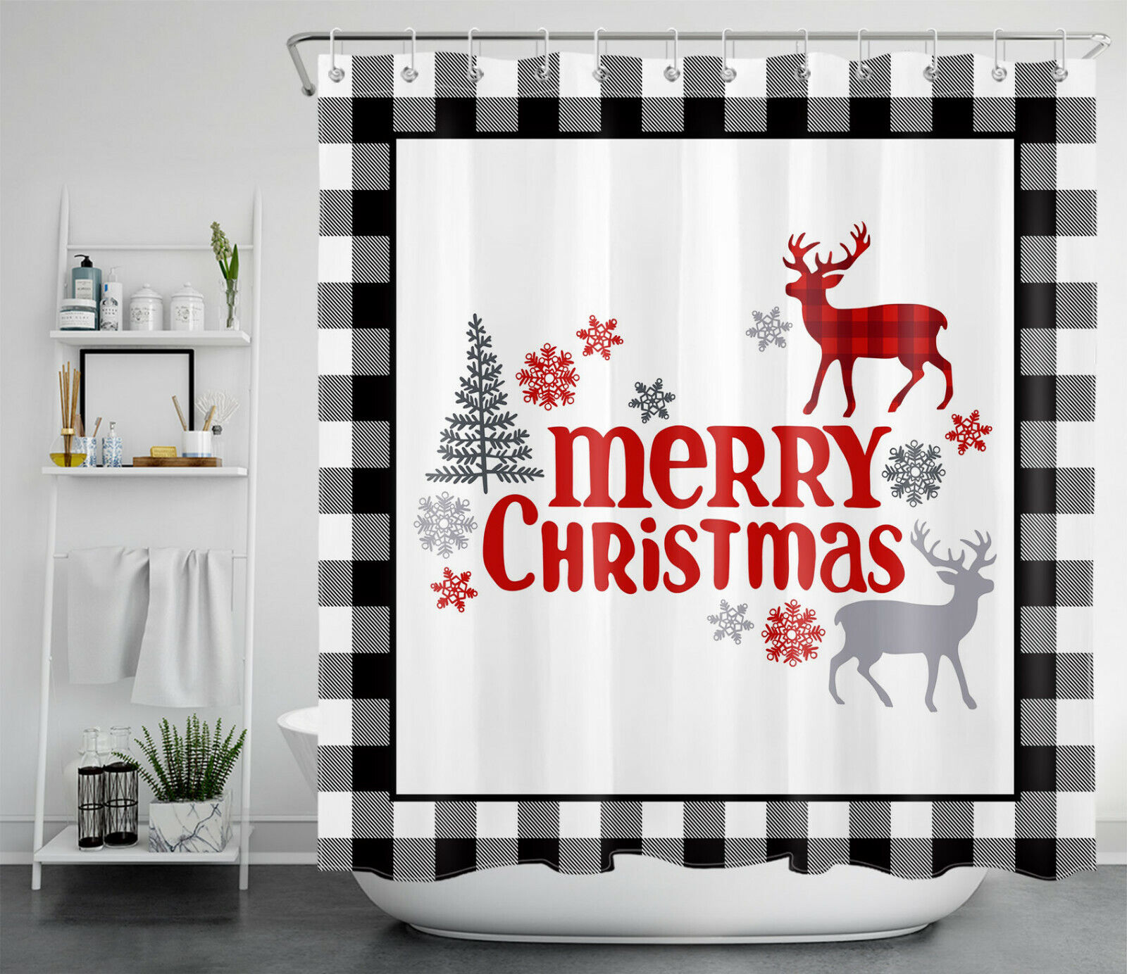 Moose Printed Shower Curtain With Stunning Forest Scenery - Waterproof And Long-Lasting - Image 2