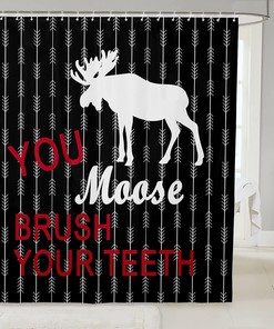 Moose Silhouette Arrows Tribal Ethnic Kids Shower Curtain for Girls Boys Adults