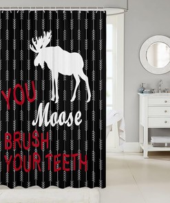 Moose Silhouette Arrows Tribal Ethnic Kids Shower Curtain for Girls Boys Adults