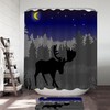 Moose under the Moonlight Shower Curtain: Rustic and Cozy Bathroom Dcor for Wilderness Lovers