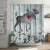 Moose with Heart Kids Bathroom Shower Curtain for a Cute and Rustic Bathroom
