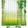 Morning Scene Green Bamboo Shower Curtain For Bathroom Decor 