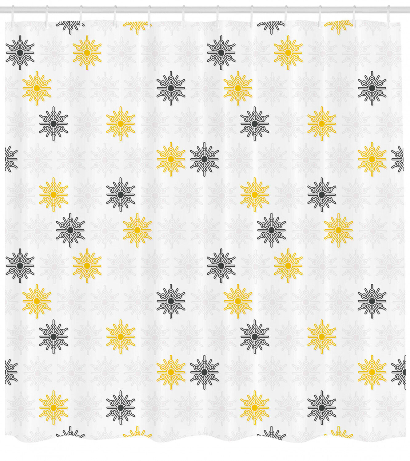 Moroccan Sun Flowers Dots Print Shower Curtain for Bathroom