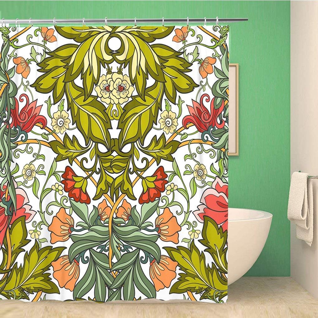 Morris Floral In Middle Ages Colored Pattern Shower Curtain