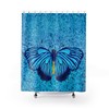 Mosaic Blue Butterfly Shower Curtain - Beautiful Bathroom Decor With Butterflies