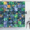 Mosaic Geometric Design Print Shower Curtain for Modern Bathrooms 
