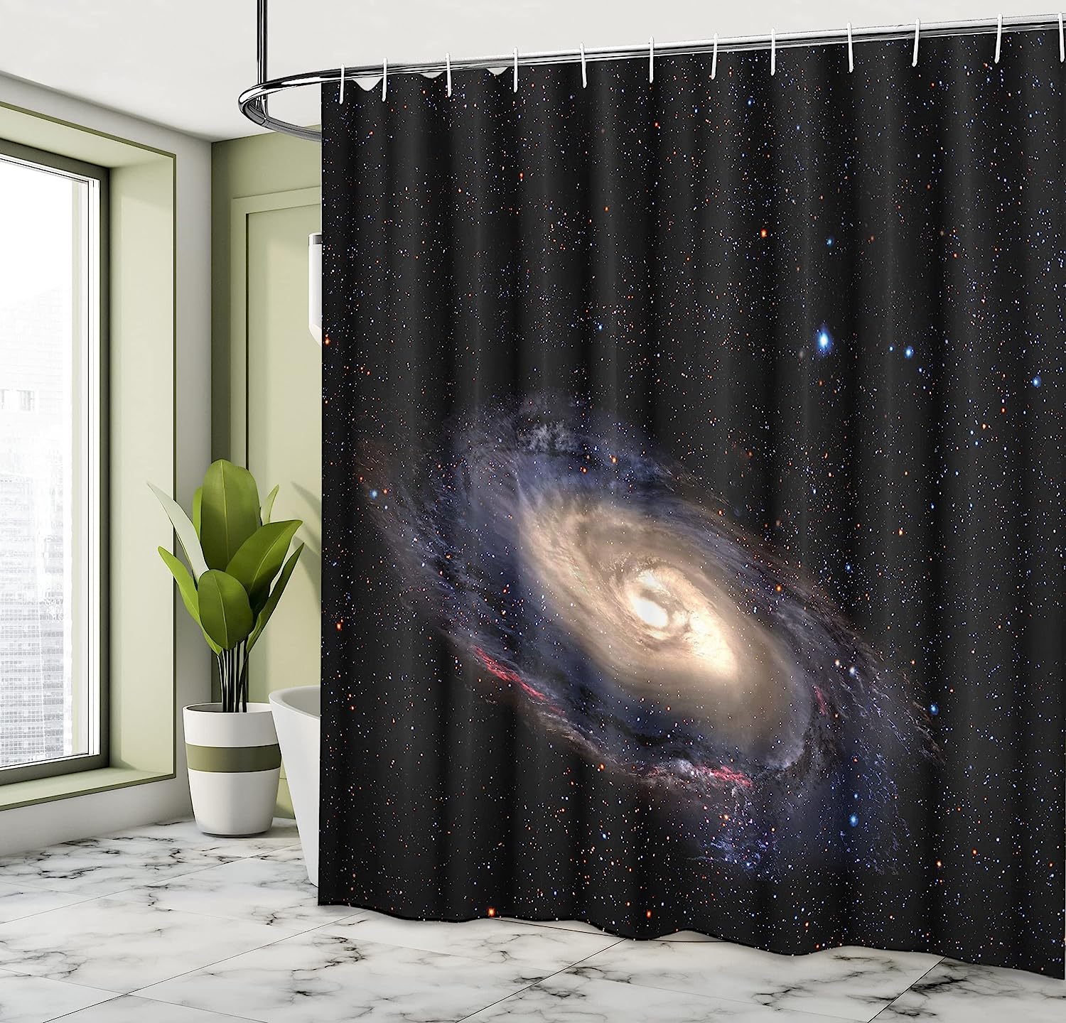 Mosaic Owl Head In Linked Angled Triangle Forms Retro Style Funk Boho Design Shower Curtain - Image 4