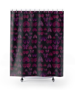 Moth Butterflies Design Moody Dark Academia Aesthetic Pink Shower Curtain