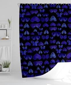 Moth Butterflies Design Moody Dark Academia Aesthetic Shower Curtain