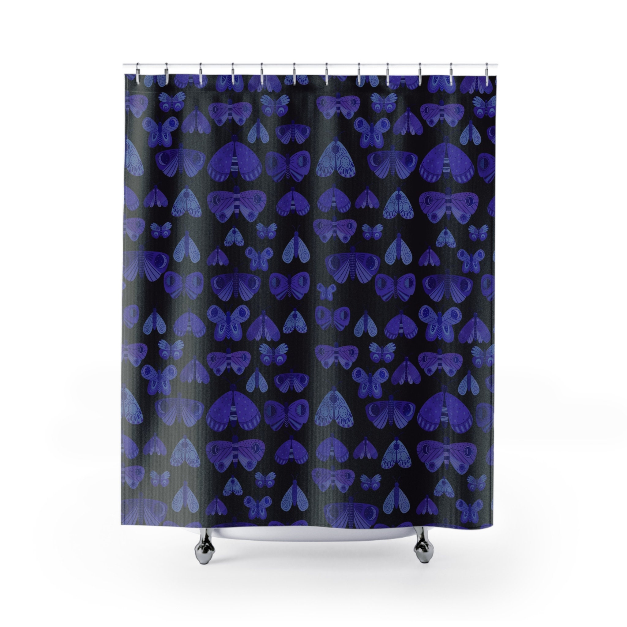 Moth Butterflies Design Moody Dark Academia Aesthetic Shower Curtain