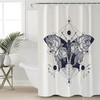 Moth Butterfly Sketch Geometry Print Shower Curtain for Bathroom Decor