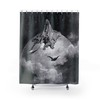 Moth Floral Shower Curtain - Black Bathroom Decor With Nature And Gothic Style
