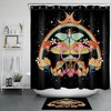 Moth Flower Psychedelic Mushroom Shower Curtain Boho Moon Rainbow Bathroom Decor