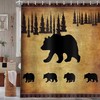 Mother Bear and Cubs Shower Curtain, Rustic Wildlife Cabin Bathroom Decor 