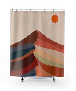 Mother Nature Mountains Shower Curtain for Summit Bathroom Decor