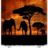 Mother and Baby African Elephants Bathroom Shower Curtain - Luxury Shower Curtains with Nature Theme