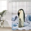 Mother and Baby Penguin on Ice Kids Bathroom Shower Curtain