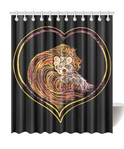 Mother and Baby Tiger Fabric Shower Curtain - Gift for Animal Lovers and Cat Lovers