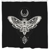 Mother's Day Themed Shower Curtain with Psychedelic Moth Art Print for Cool Bathroom Decor