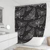 Moths And Butterflies Shower Curtain With Grunge Aesthetic And Vintage Print 