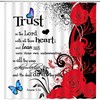 Motivational Inspirational Quote Shower Curtain with Rustic Red Rose Print 