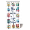 Motivational You Make Me Happy Camper Camper Shower Curtain With Caravans