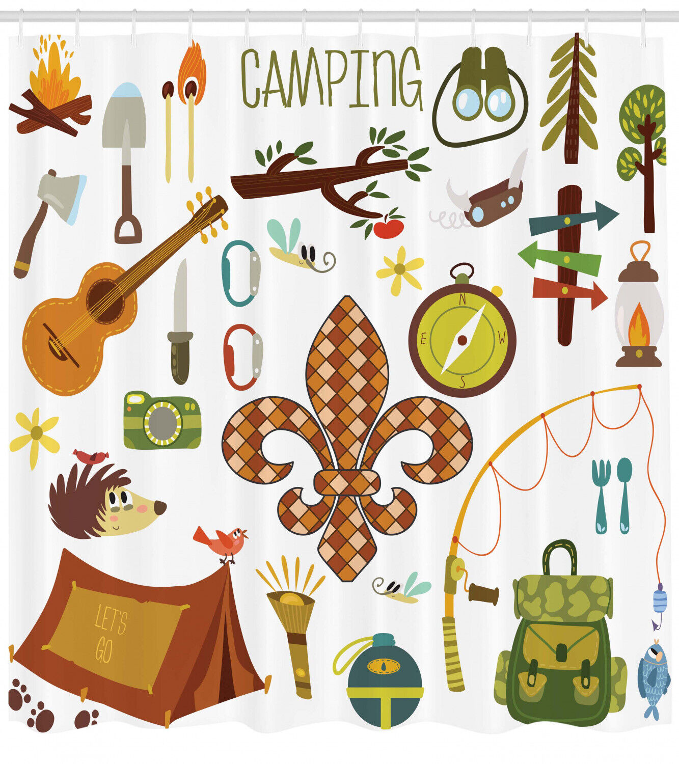 Motor Rv Bathroom Stall Shower Curtain Happy Camper Shower Curtain For A Travel Theme