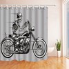 Motorcycle and Skulls Waterproof Shower Curtain for a Edgy and Cool Bathroom