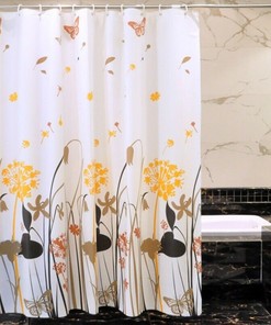 Mouldproof Floral Shower Curtain - Waterproof Bath Curtains, Elegant Botanical Design, Perfect Bathroom Decor