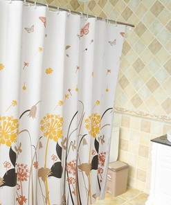 Mouldproof Floral Shower Curtain - Waterproof Bath Curtains, Elegant Botanical Design, Perfect Bathroom Decor