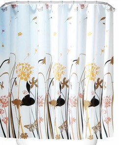 Mouldproof Floral Shower Curtain - Waterproof Bath Curtains, Elegant Botanical Design, Perfect Bathroom Decor