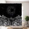 Mountain And Celestial Bodies Shower Curtain For Natural Landscape Bathroom Decor