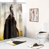 Mountain Cliffs Wolf King Wolf Shower Curtain Design for Adventure Bathroom Decor