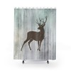 Mountain Deer And Forest Animal Boho Shower Curtain For Cabin And Outdoor Home Decor
